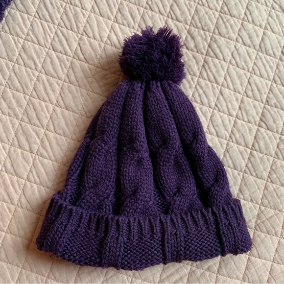 ALDO - Scarf long oversize & tuque with matching beanie pompom acrylique purple - Picture 4 of 8